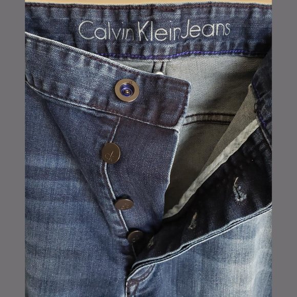 Calvin Klein 5 Pocket Slim Fit Distressed Jeans - Picture 4 of 13